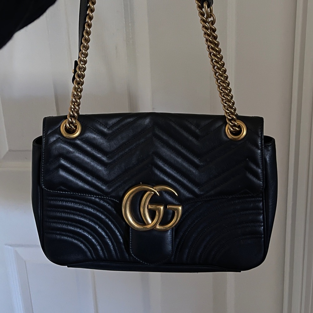 100% AUTHENTIC GUCCI MARMOT MEDIUM MATELASSÉ SHOULDER BAG - Picture 3 of 4